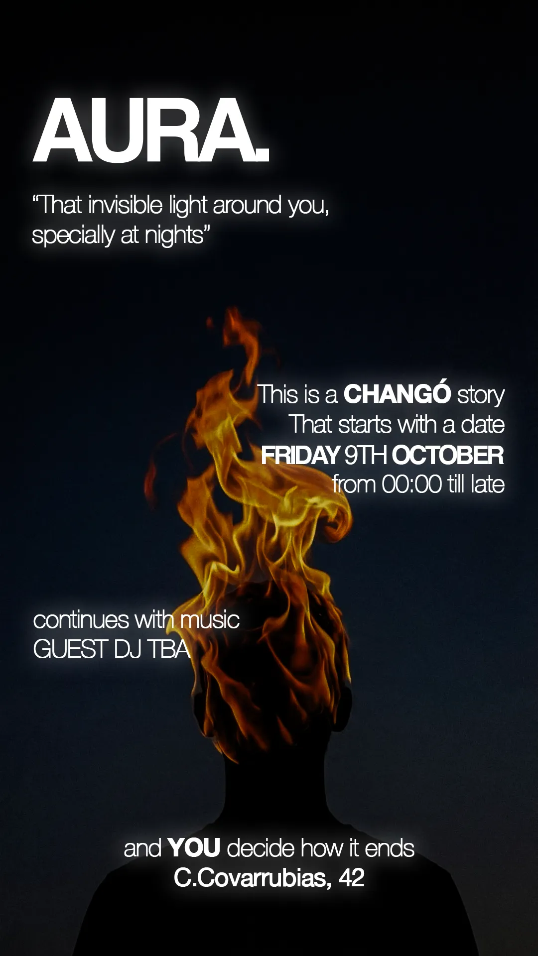 Flyer de AURA en Chango (Madrid), viernes 9 de octubre de 2026