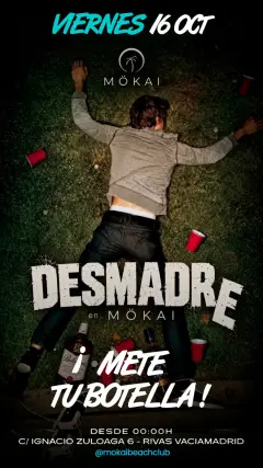 Flyer for MÖKAI beach club at Mokai Beach Club (Madrid), Friday 16 October 2026