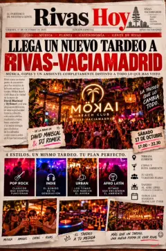 Flyer for MI TARDEO at Mokai Beach Club (Madrid), Saturday 24 October 2026