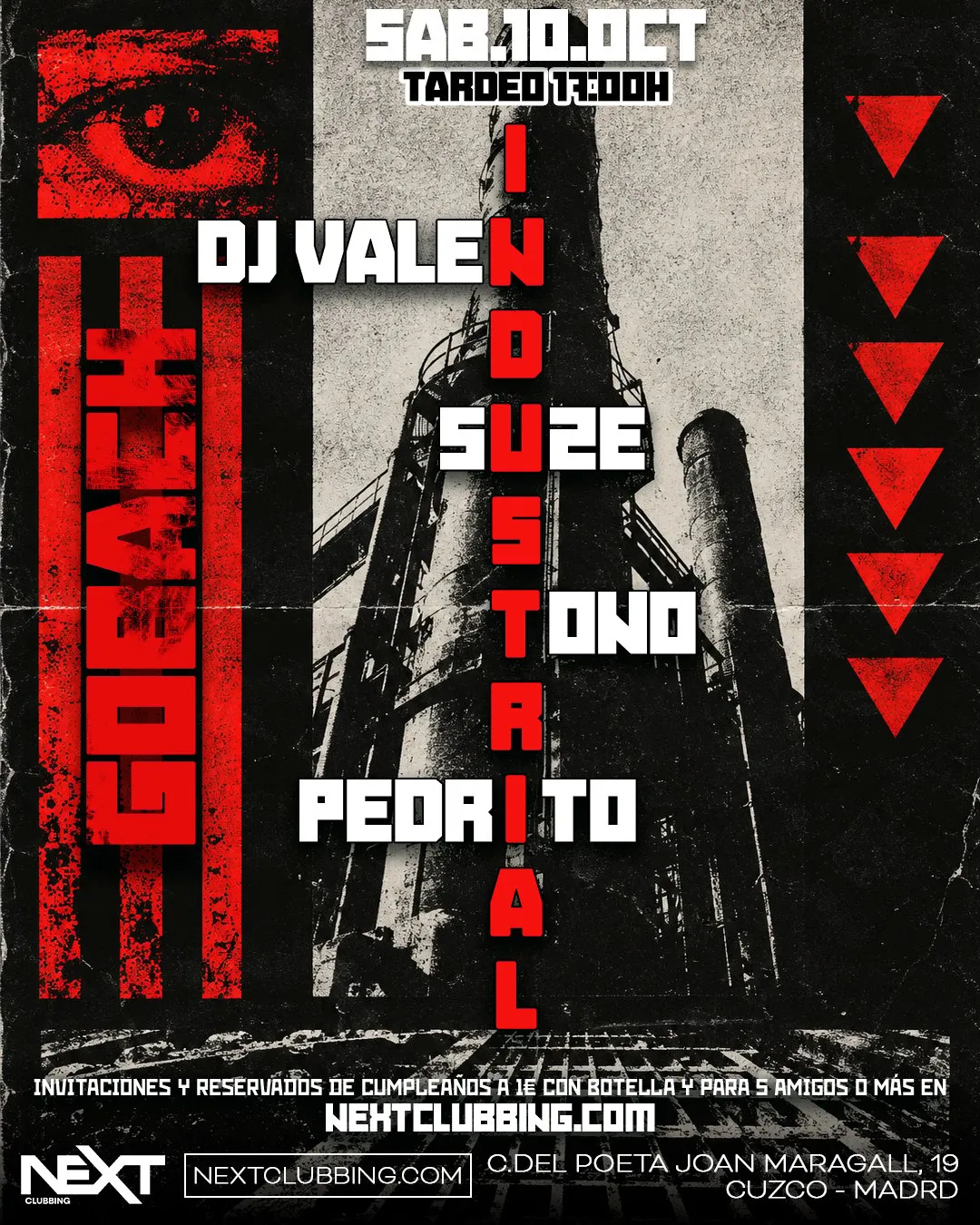 Flyer de GOBACK TARDEO en Next (Madrid), sábado 10 de octubre de 2026