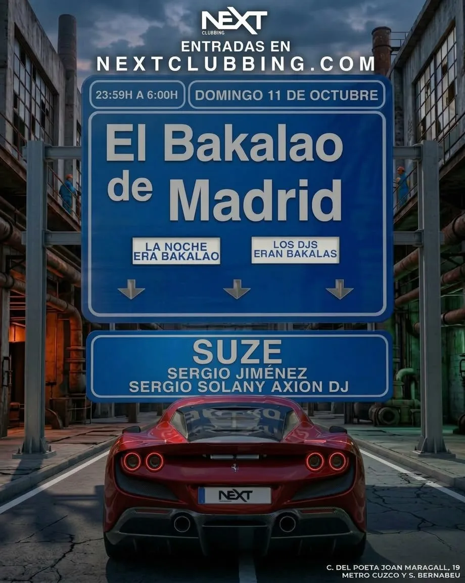 Flyer de BAKALAO en Next (Madrid), domingo 11 de octubre de 2026