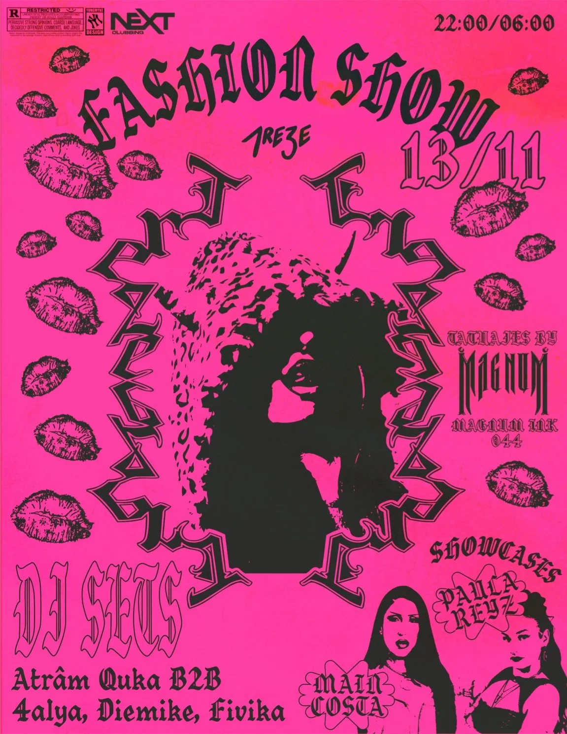 Flyer de TREZE FASHION SHOW en Next (Madrid), viernes 13 de noviembre de 2026