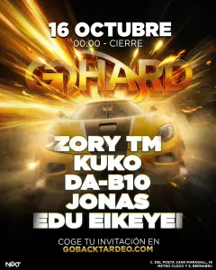 Flyer de GOHARD en Next (Madrid), viernes 16 de octubre de 2026