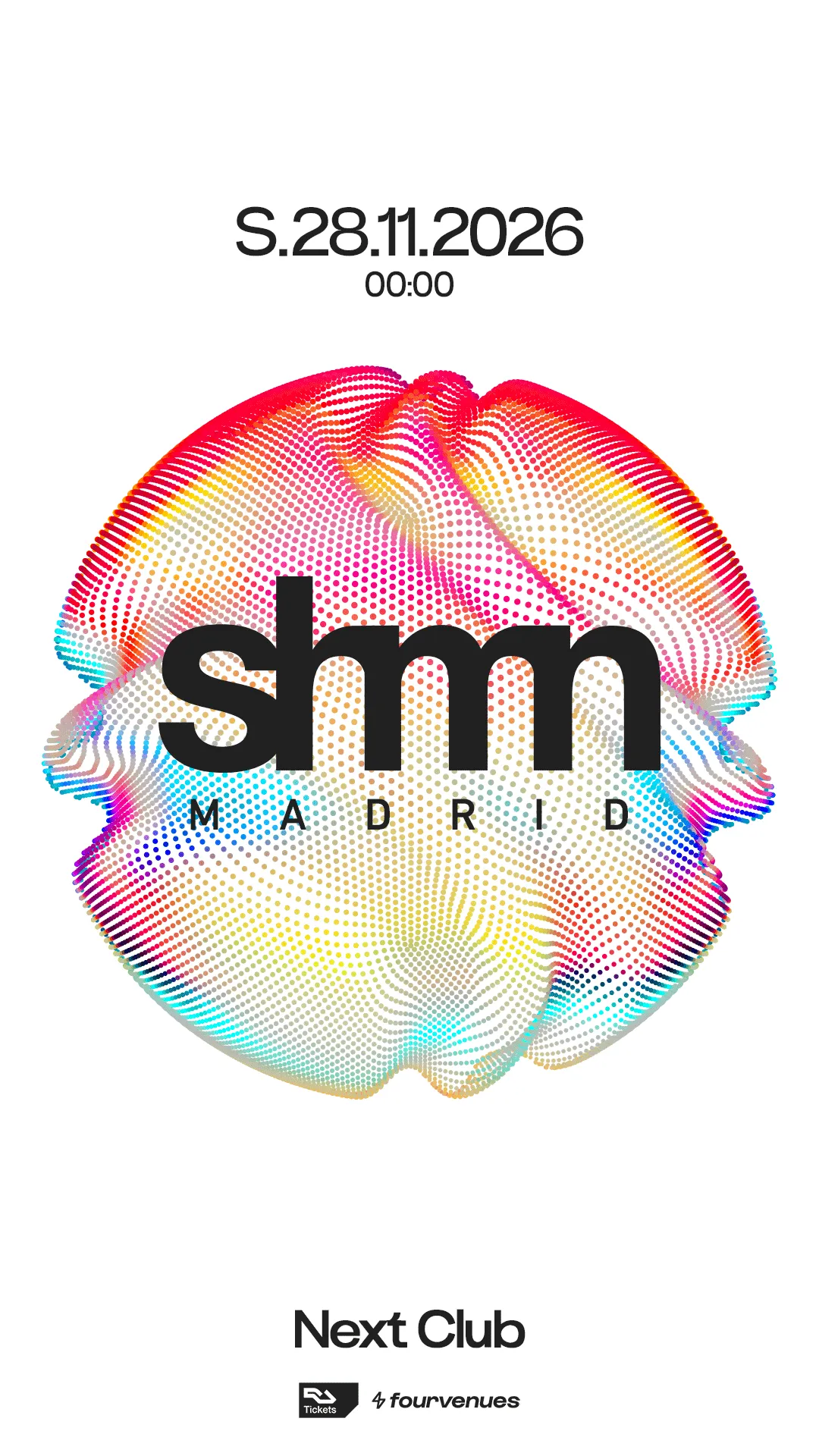 Flyer de SHMN en Next (Madrid), sábado 28 de noviembre de 2026