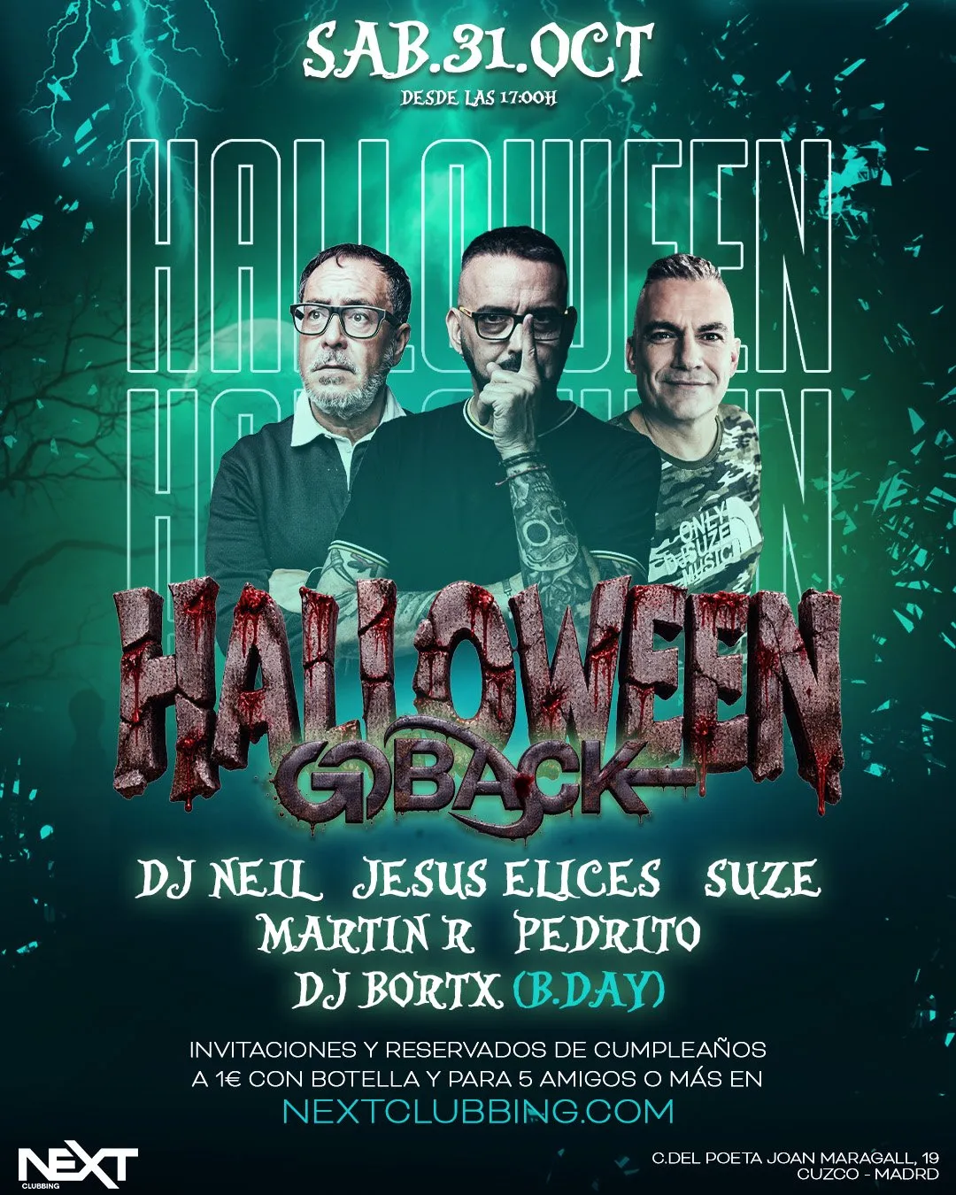 Flyer de GOBACK HALLOWEEN en Next (Madrid), sábado 31 de octubre de 2026