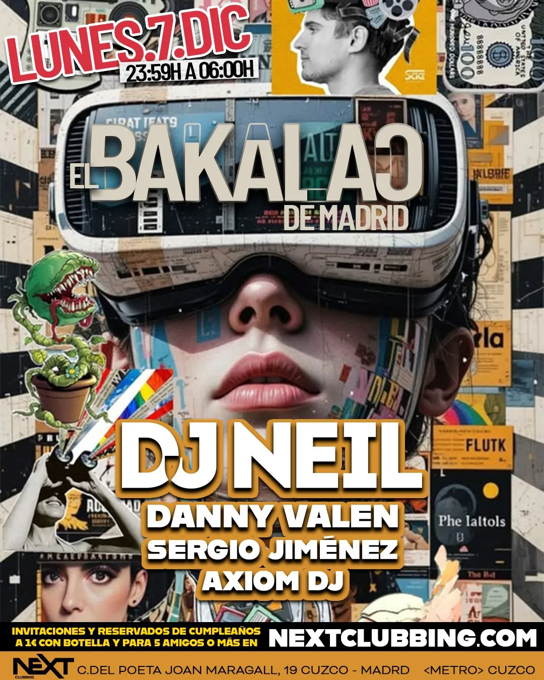 Flyer de EL BAKALAO DE MADRID en Next (Madrid), lunes 7 de diciembre de 2026