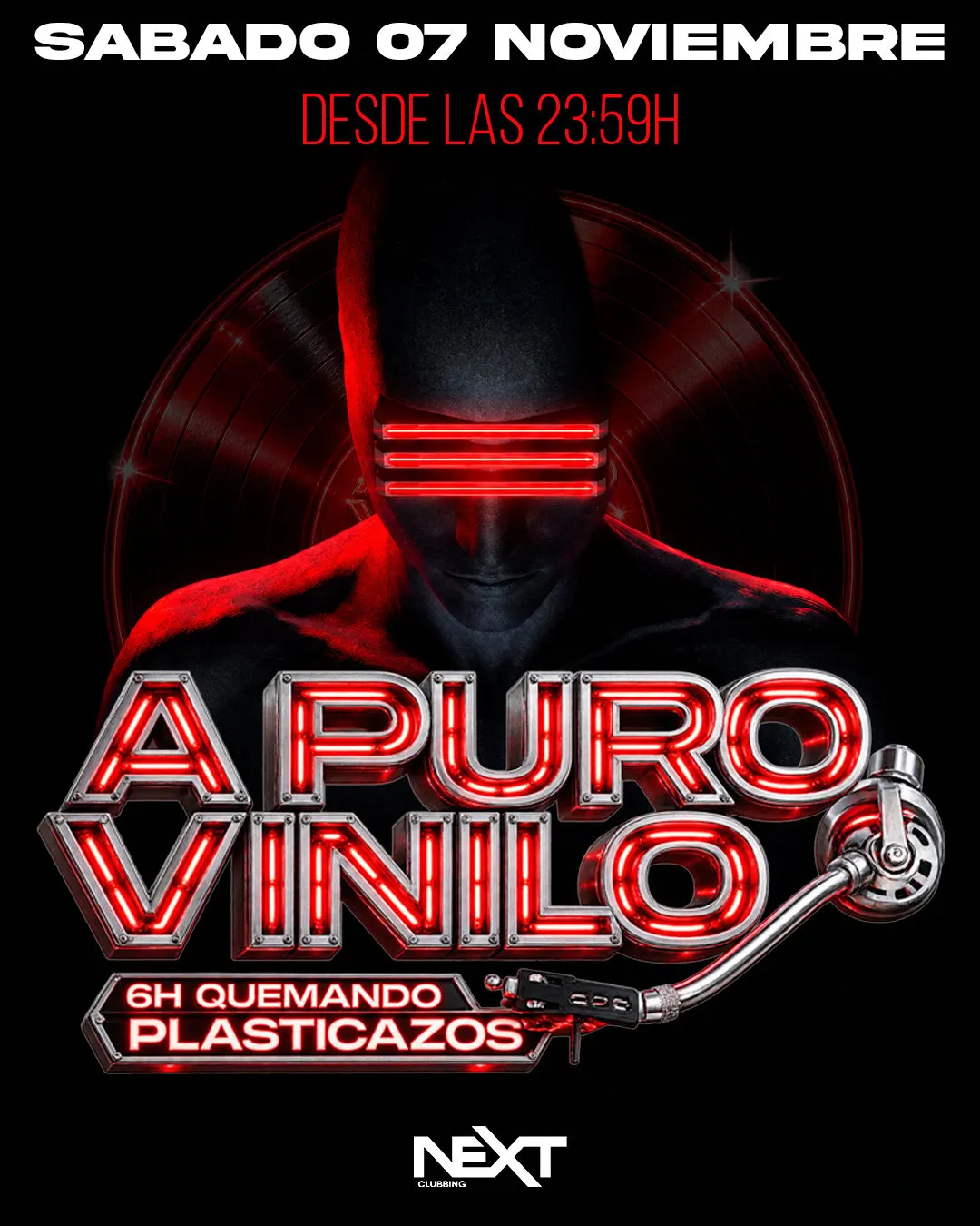 Flyer de A PURO VINILO en Next (Madrid), sábado 7 de noviembre de 2026