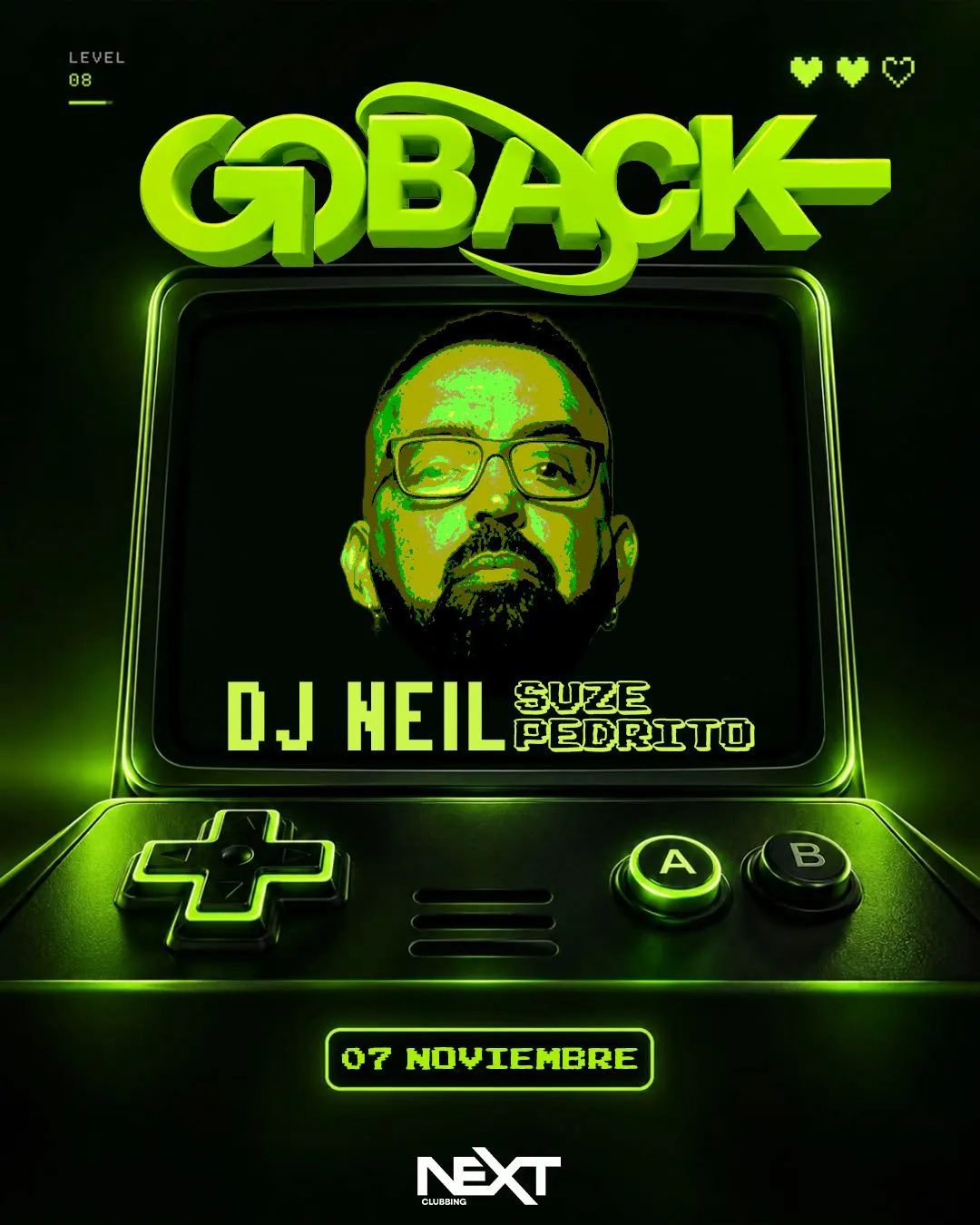 Flyer de GOBACK TARDEO DJ NEIL en Next (Madrid), sábado 7 de noviembre de 2026
