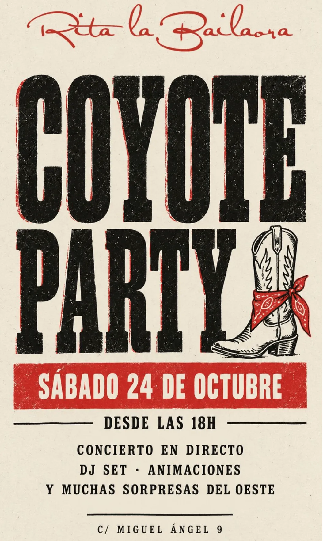 Flyer for SABADO TARDEO - RITA LA BAILAORA at Rita La Bailaora (Madrid), Saturday 24 October 2026